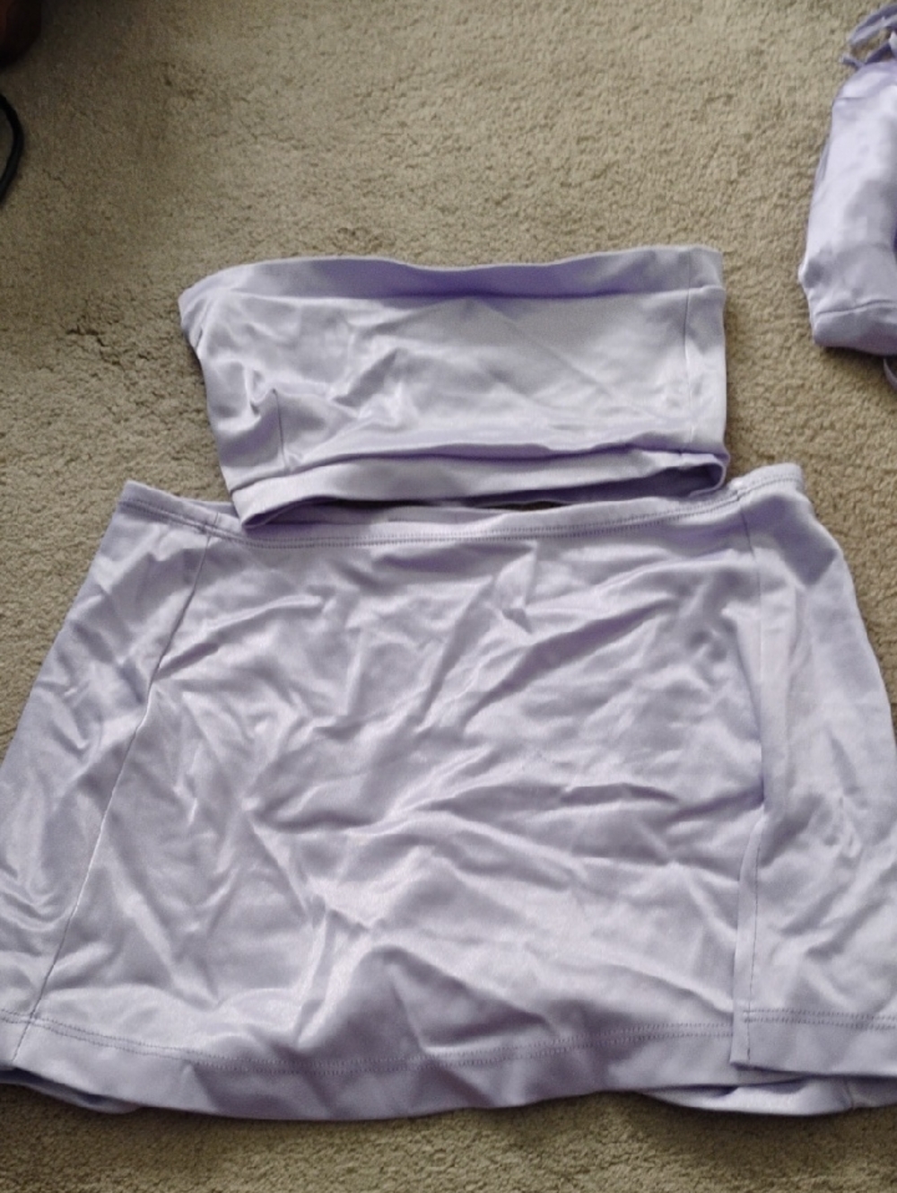 Frederick's of Hollywood Light Lavender Tube Top And Skirt